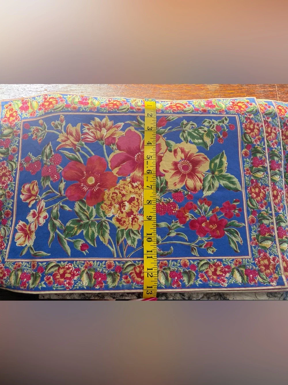 Blue Floral Cotton Placemats